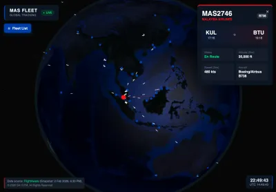 Malaysia Airlines Live Fleet