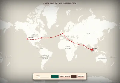 Indiana Jones Style Travel Map
