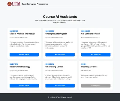 Geoinformatics Programme - AI Chatbot Assistants